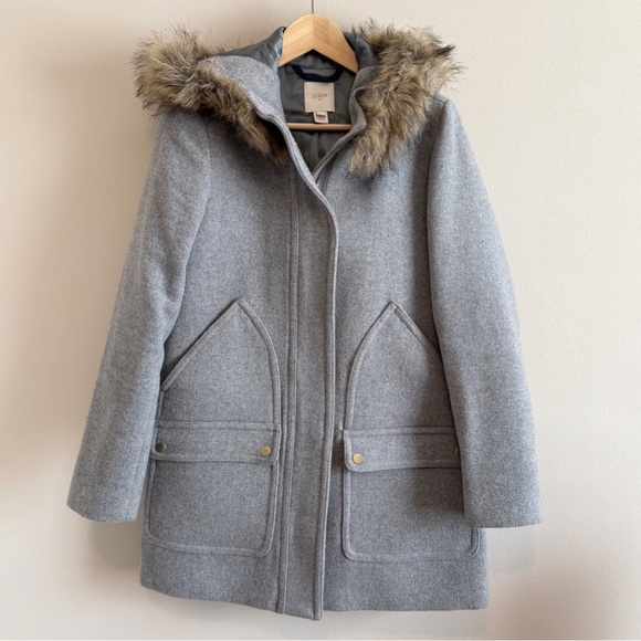 j crew factory | vail parka with removable faux fur hood - Picture 1 of 6